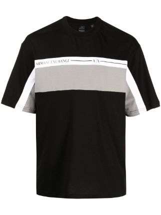 Armani Exchange logo-print Panelled T-shirt - Farfetch