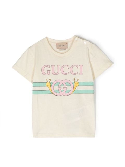 Gucci Kids playera con logo estampado 