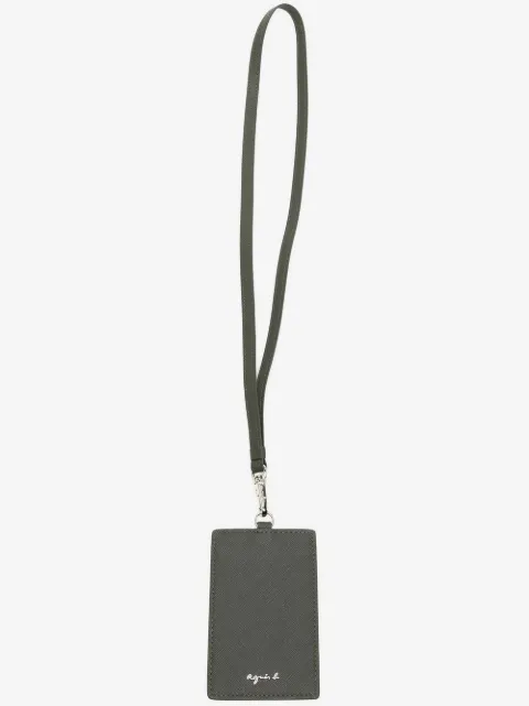 agnès b.  logo-plaque neck strap cardholder