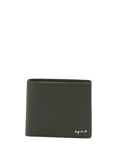 agnès b.  portefeuille pliant à plaque logo