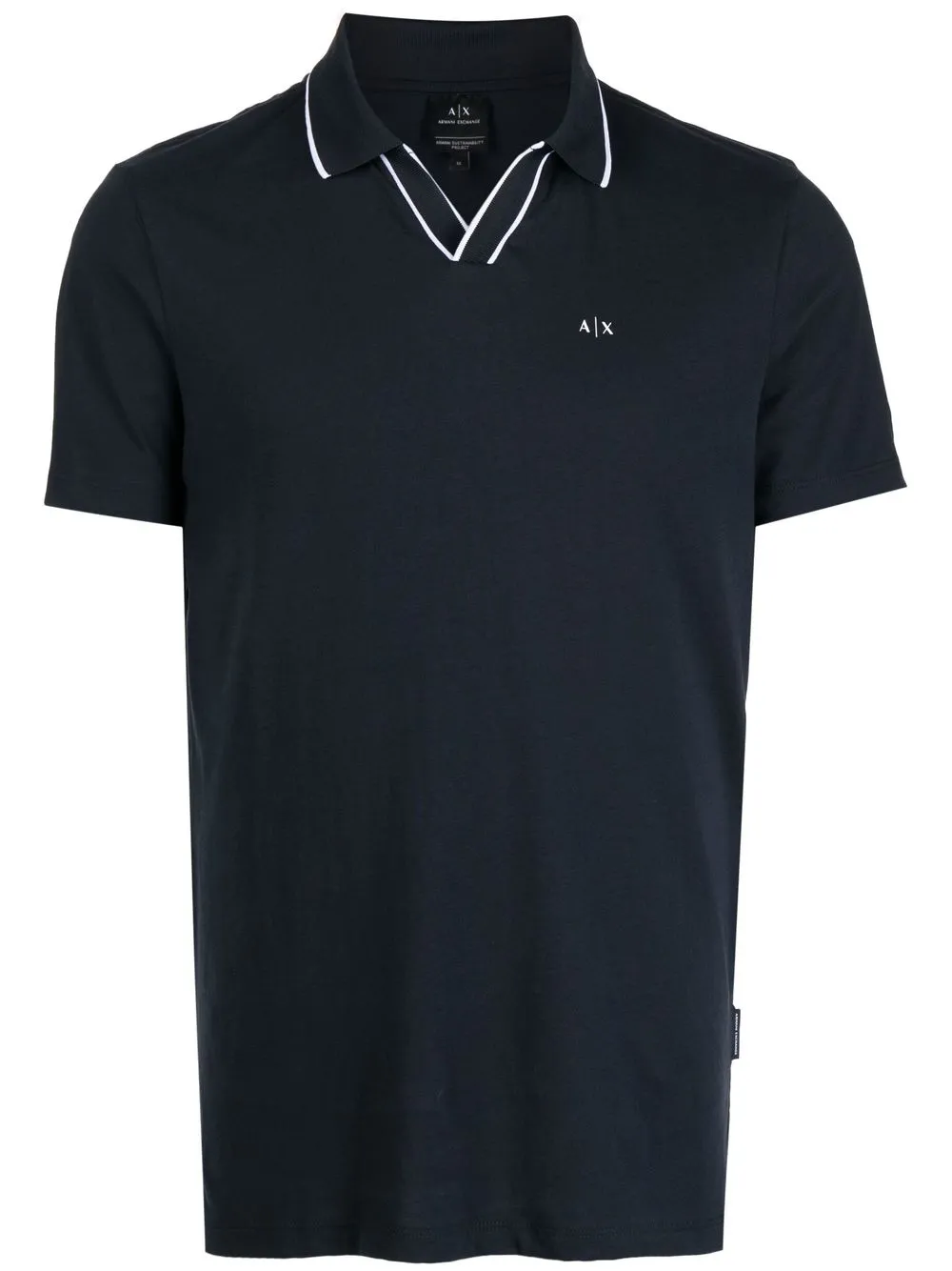 

Armani Exchange logo-print polo shirt - Blue