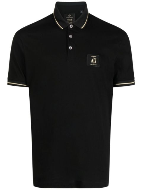 Armani Exchange logo-patch polo shirt