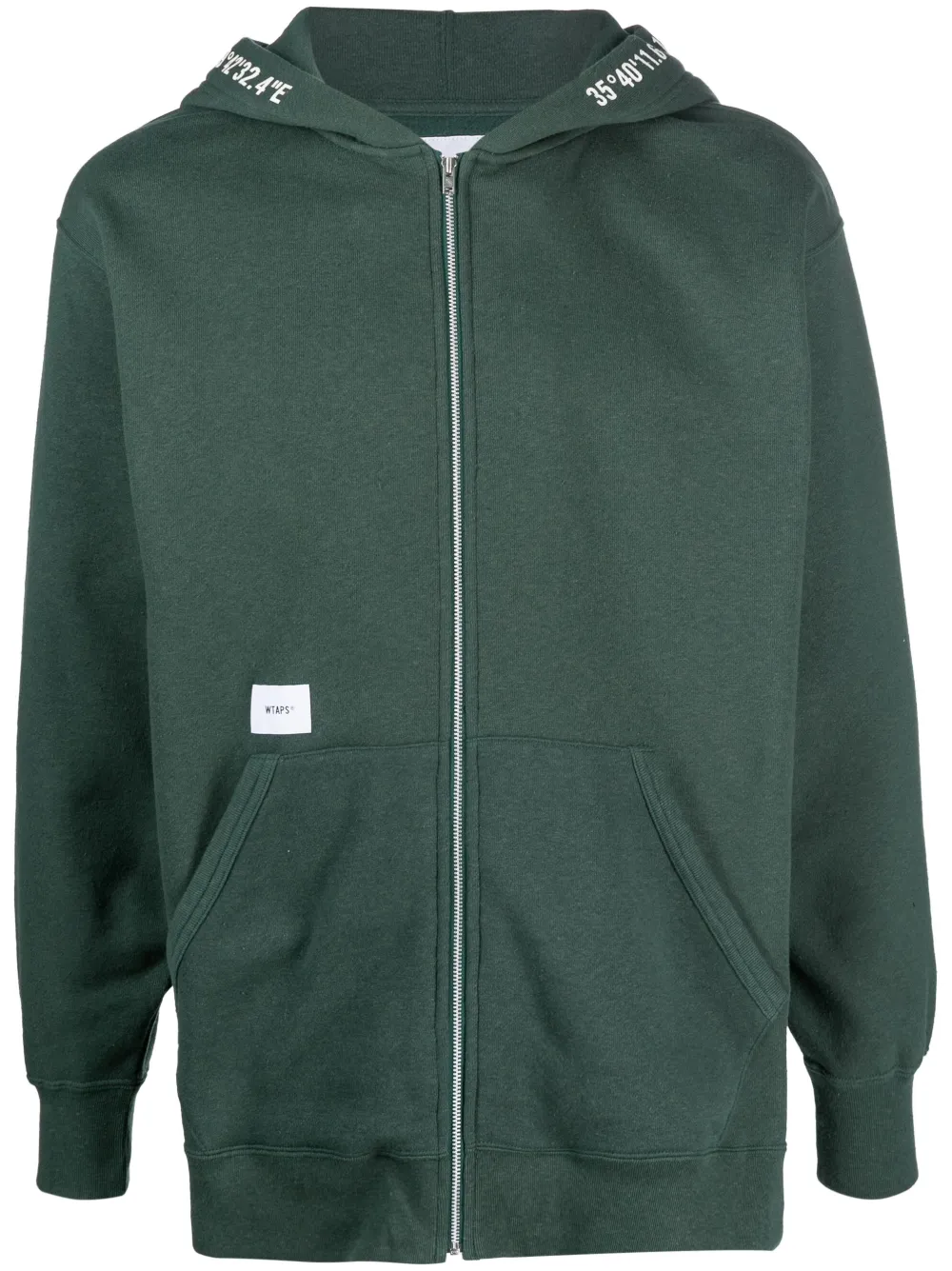 Wtaps X3.0 Logo-appliquéd Cotton-blend Jersey Hoodie In Green