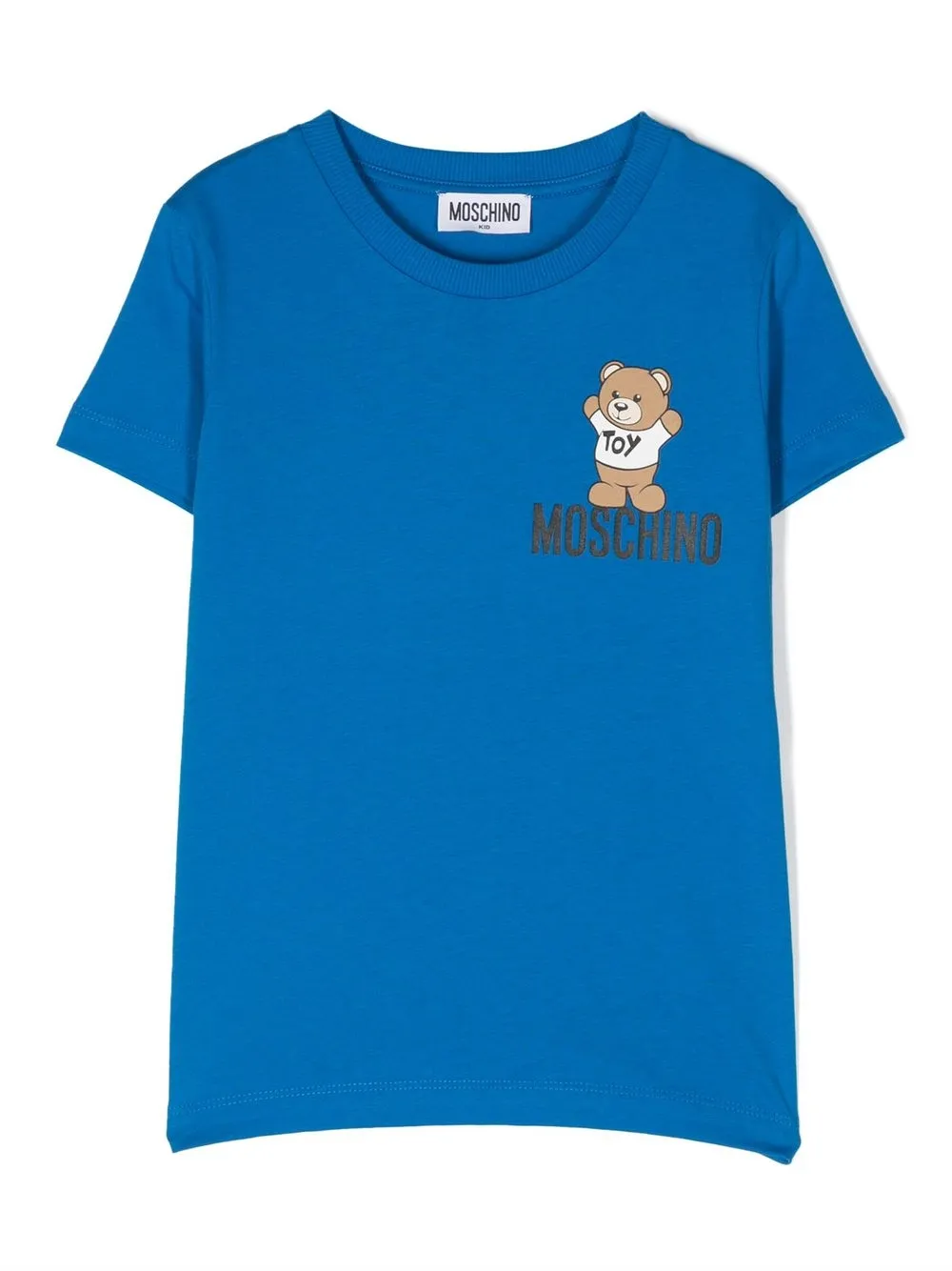 Moschino Kids playera manga corta con logo estampado - Azul