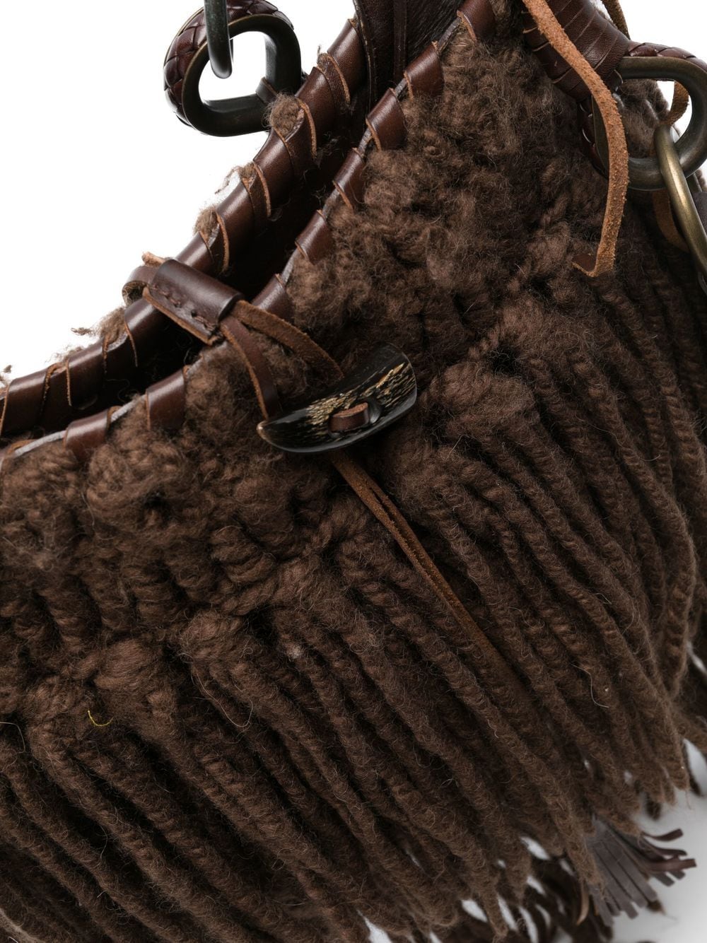 Pre-owned Dolce & Gabbana 2010s Fringe-detailed Crossbody Bag In Brown