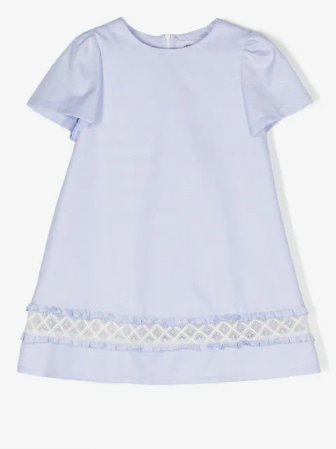 Simonetta robe en toile à détails en dentelle 