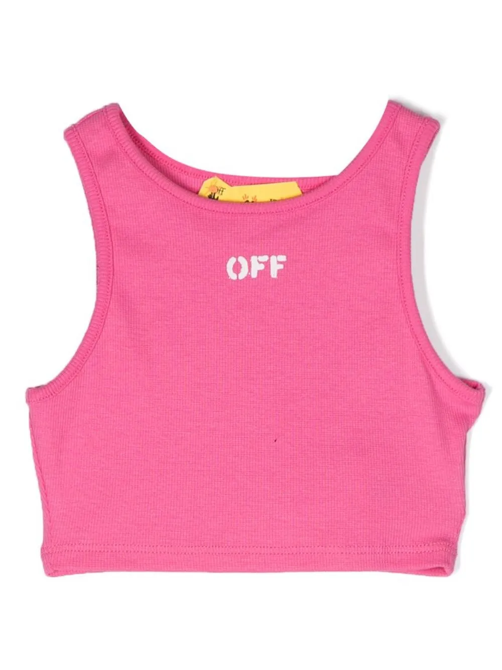 

Off-White Kids ribbed logo-print vest top - Pink