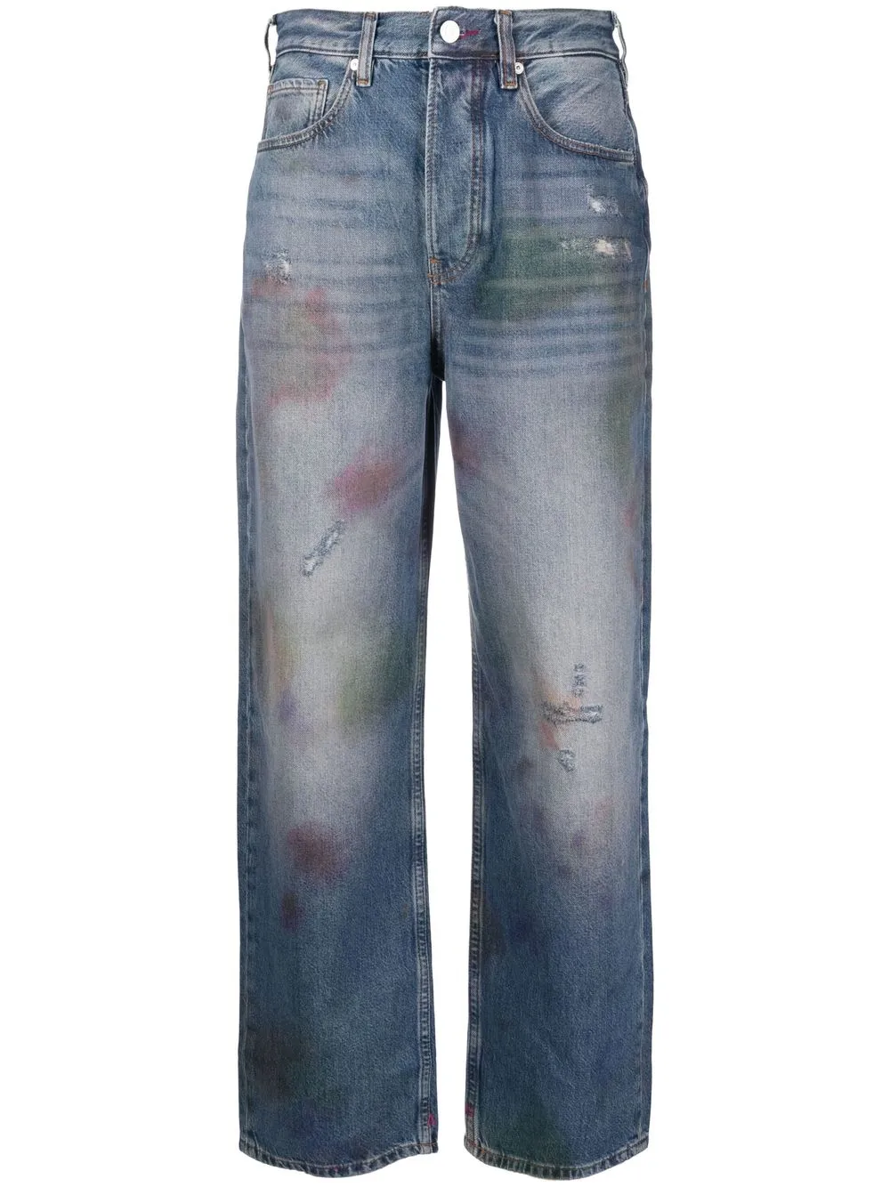 

Scotch & Soda distressed straight-leg jeans - Blue