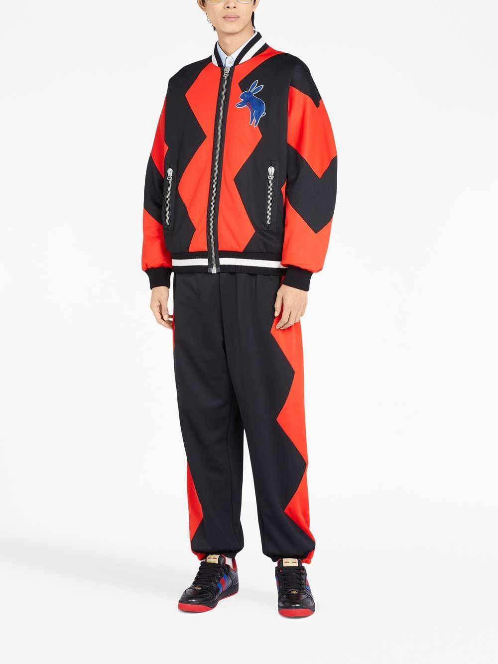 Gucci Trainingsbroek met zizagprint - Zwart