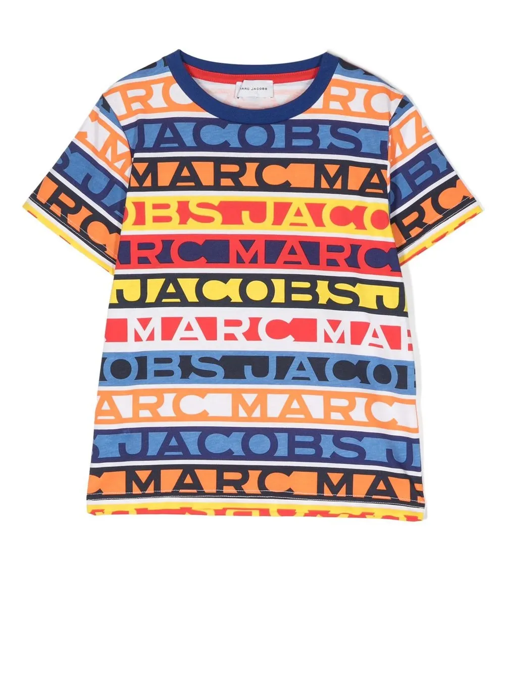 

Marc Jacobs Kids logo-lettering striped T-shirt - Blue