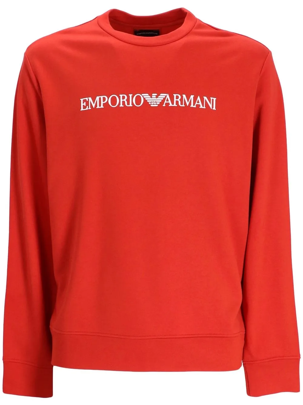 Emporio Armani Logo-print Modal-cotton Sweatshirt In Red