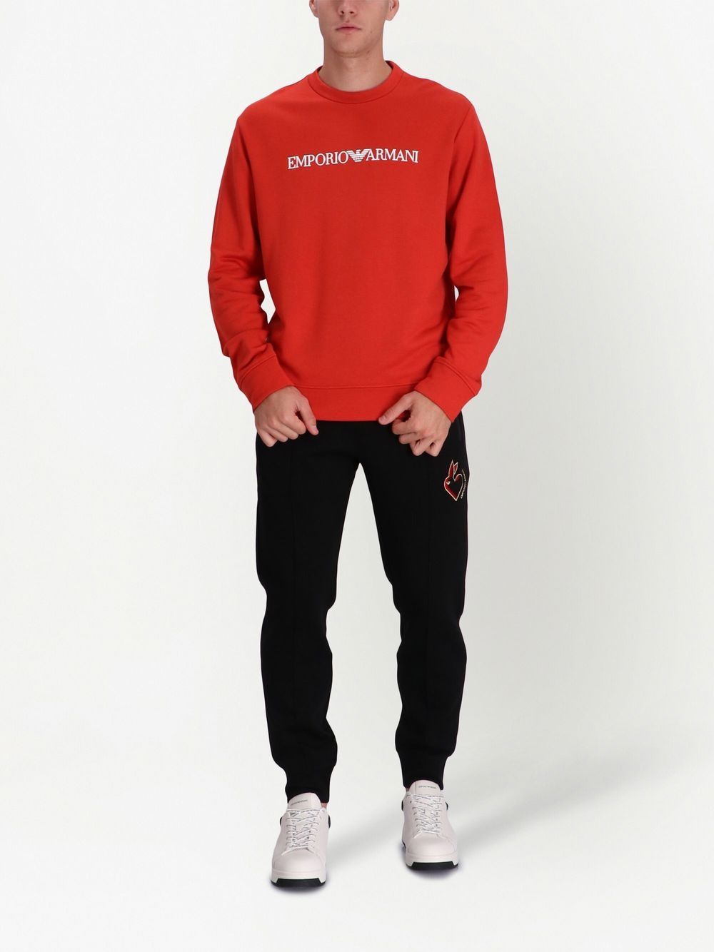 Emporio Armani Sweater met logoprint - Rood