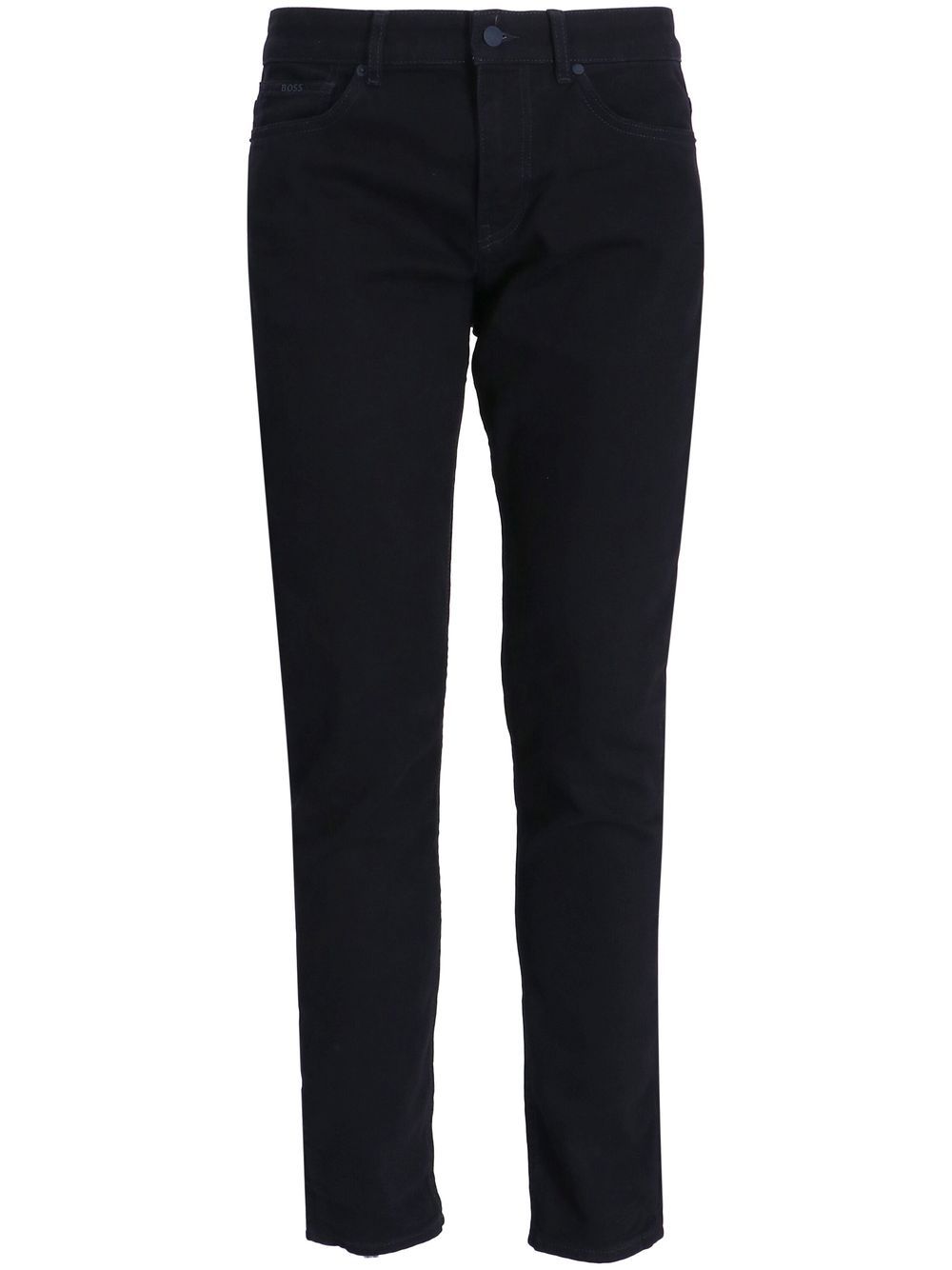 Hugo Boss Cotton-stretch Tapered-leg Trousers In Black
