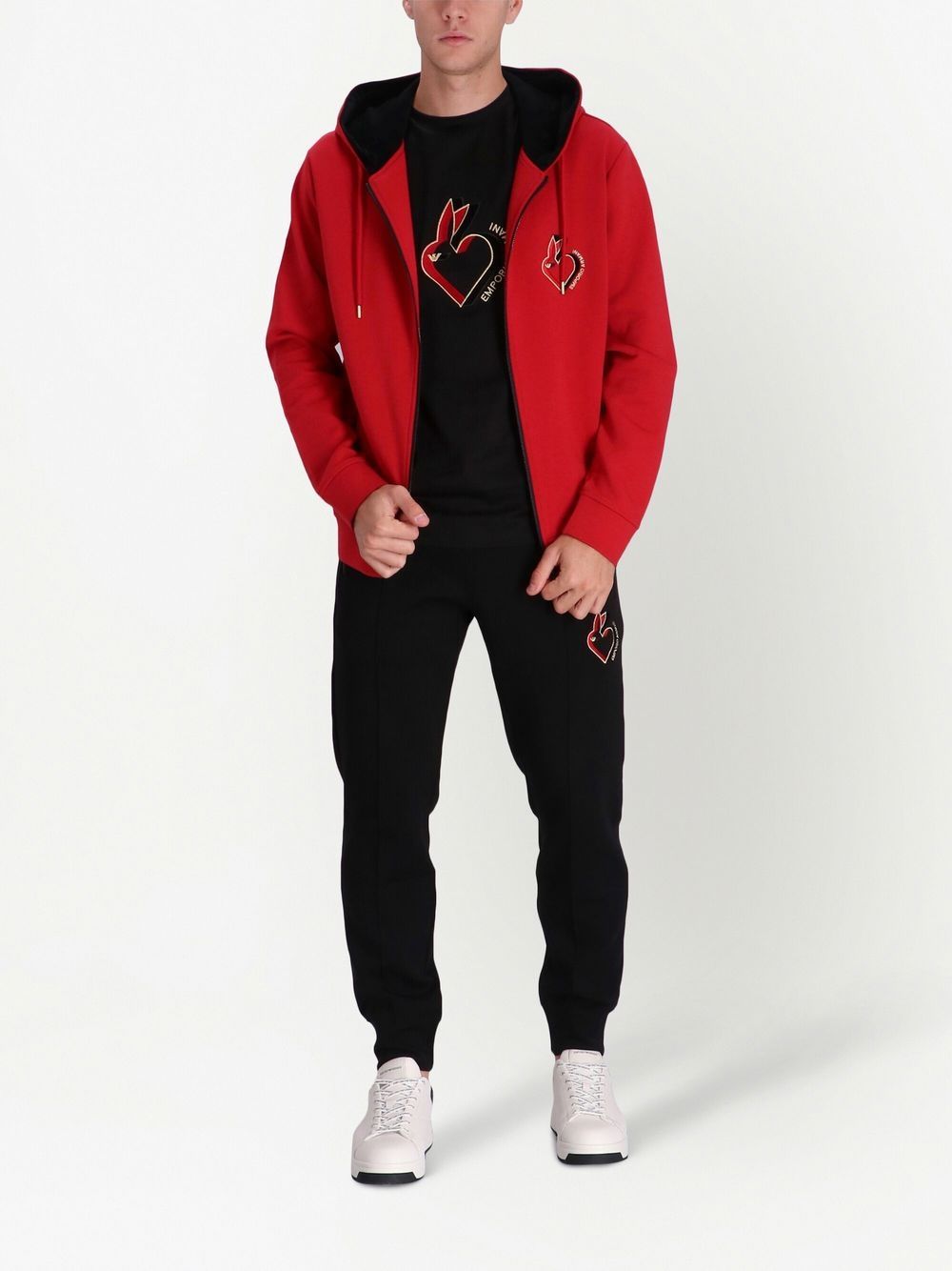 Emporio Armani Hoodie met rits - Rood