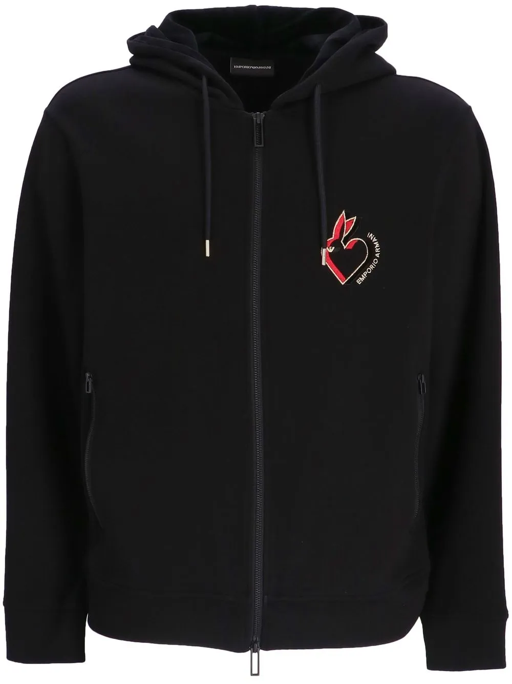 

Emporio Armani Year of the Rabbit zip-up hoodie - Black