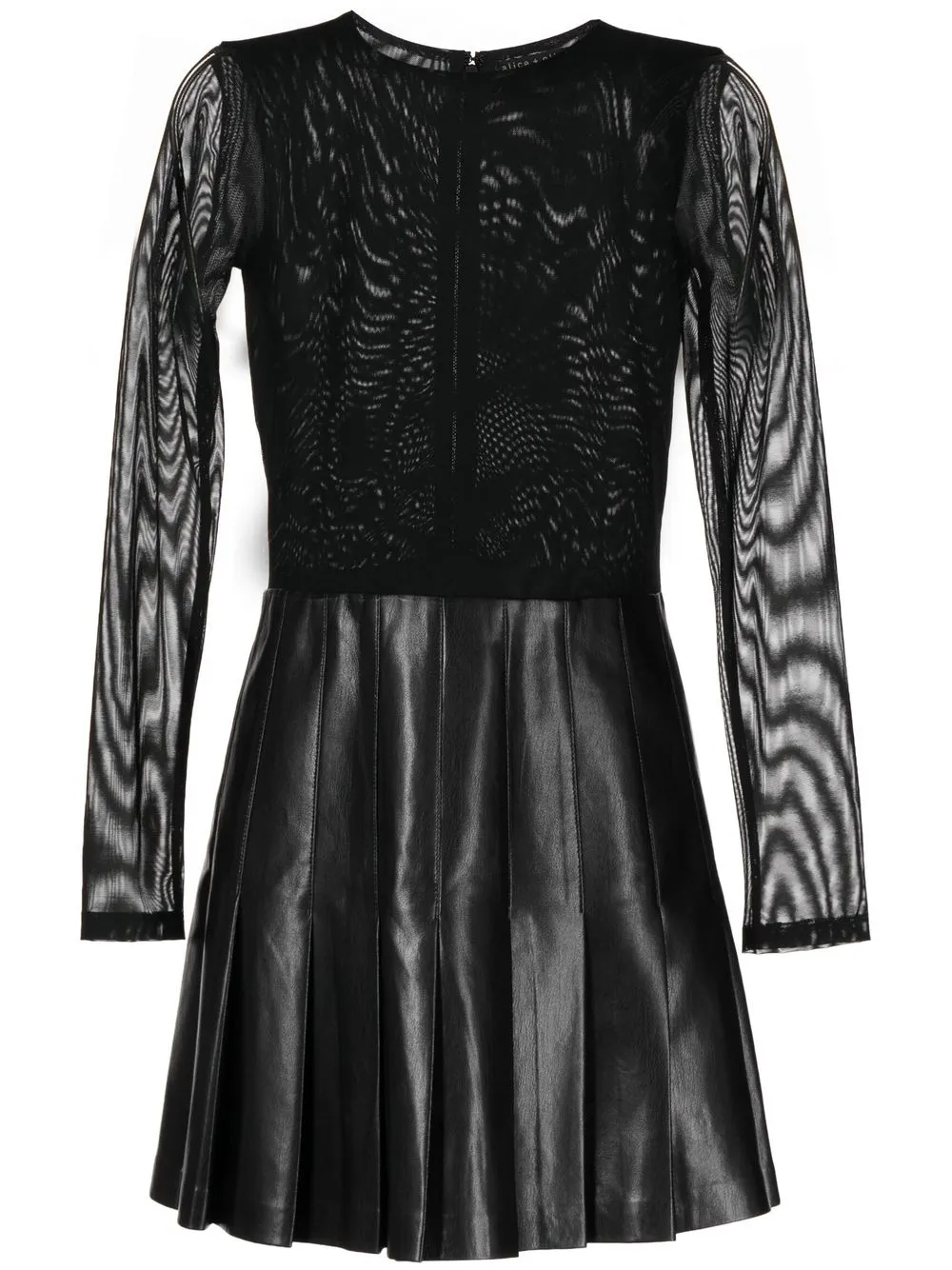 

alice + olivia Chara sheer-sleeve mini dress - Black