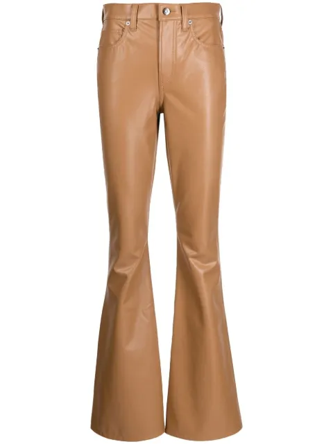 Veronica Beard Beverly flared-leg faux leather trousers