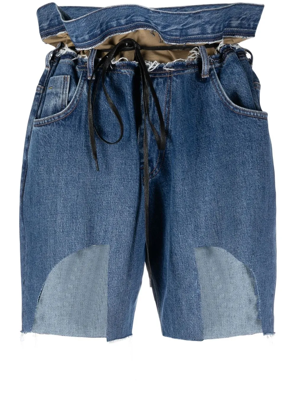 

Litkovskaya distressed cotton shorts - Blue