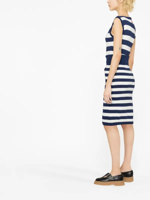 Kenzo Rock Striped Skirt | White | FARFETCH GE