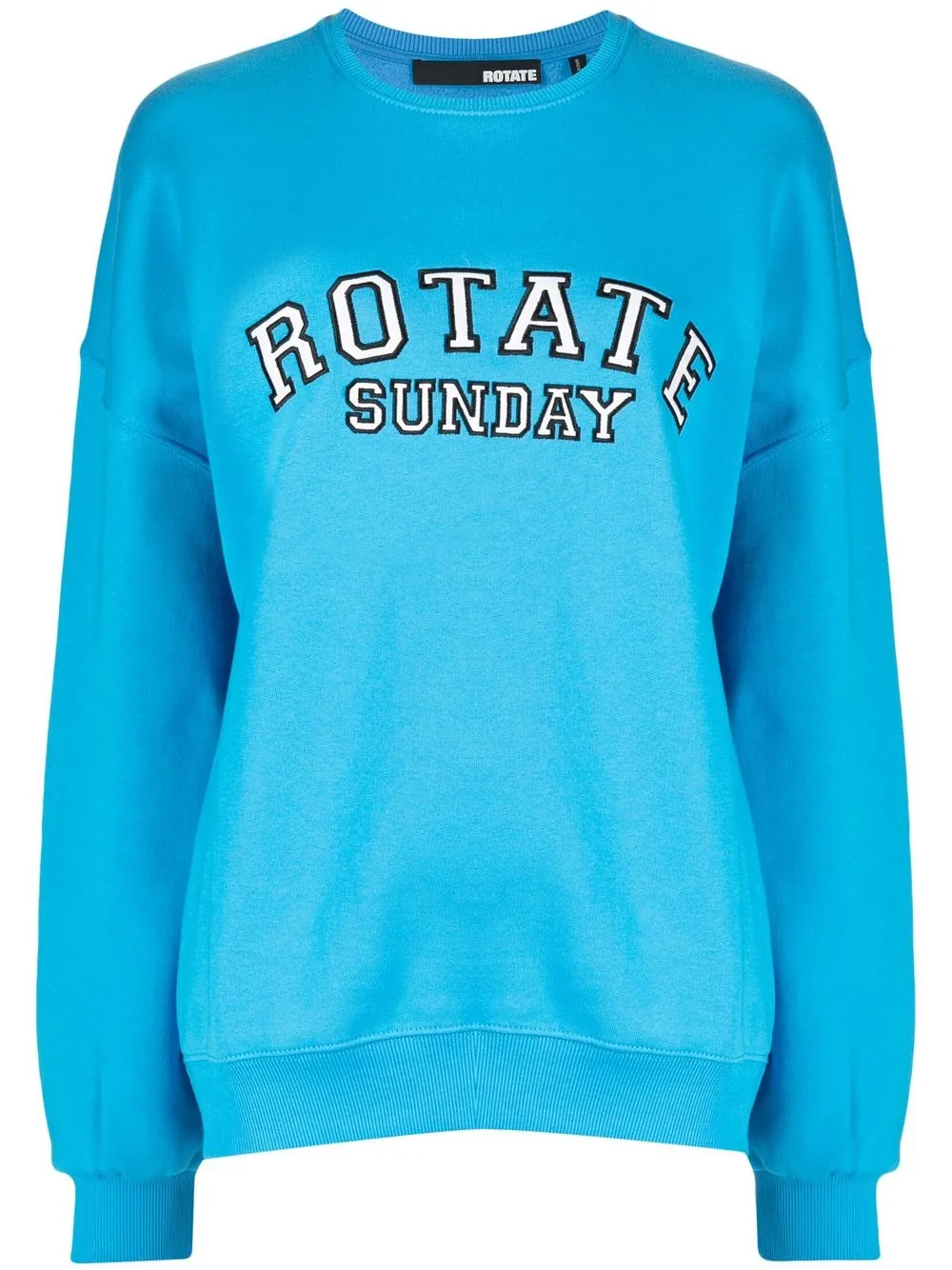 Rotate Birger Christensen Logo Cotton Sweatshirt In Azure ModeSens