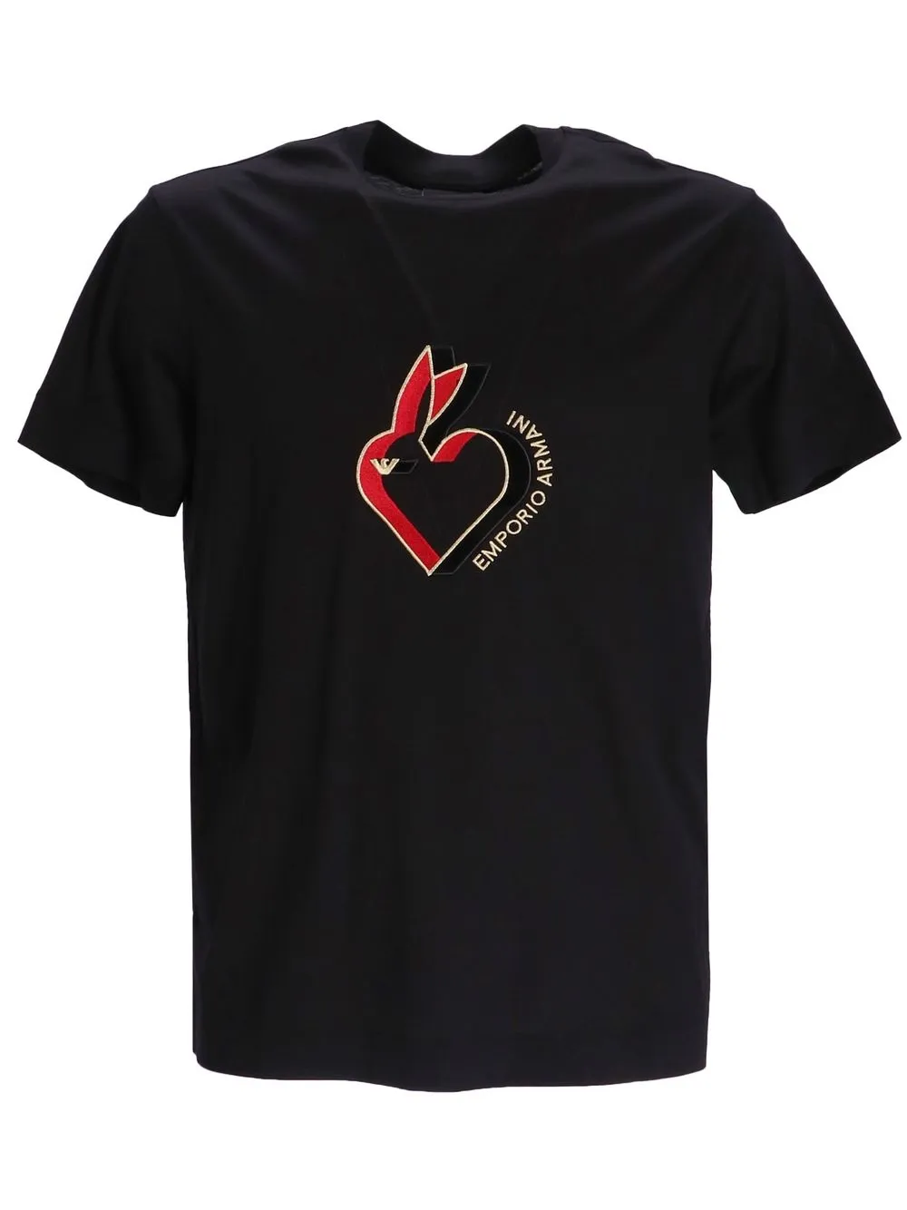 

Emporio Armani New Year rabbit embroidery T-shirt - Black
