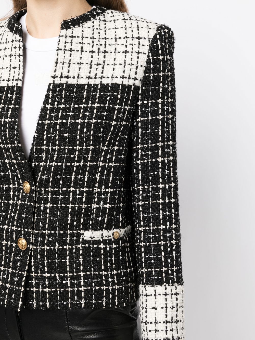 Alice And Olivia Jaydn Combination Tweed Jacket In Multi-colour | ModeSens