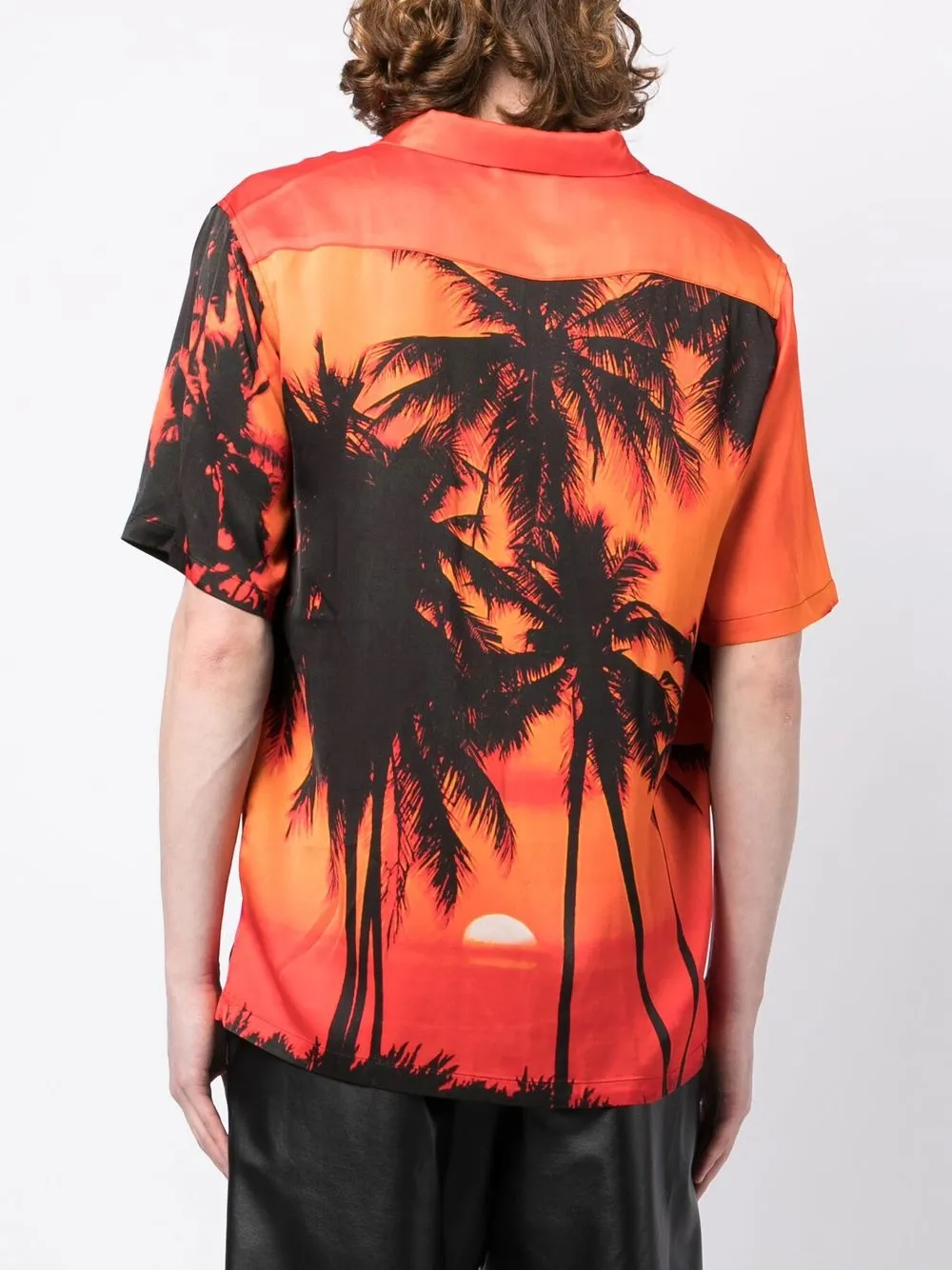 Shop Blue Sky Inn Sunset-print Short Sleeve Shirt In Orange