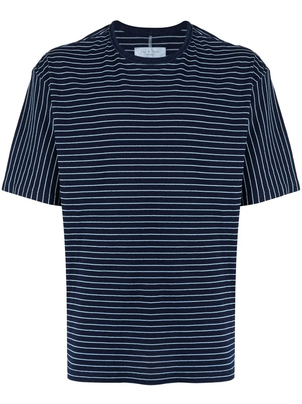 

rag & bone horizontal stipe cotton T-shirt - Blue