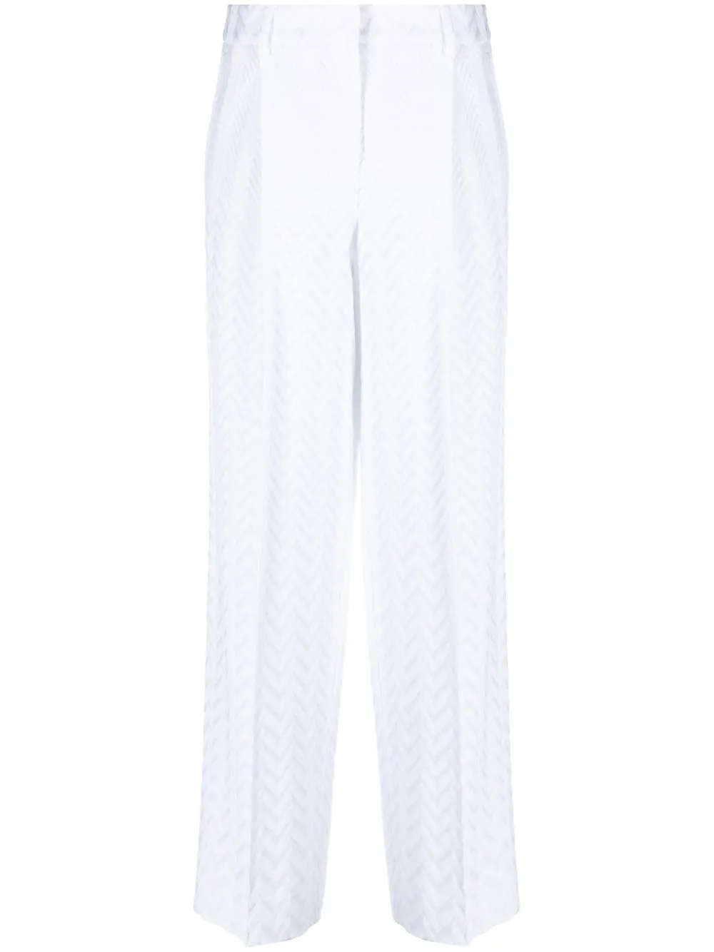 

Missoni pantalones anchos en zigzag - Blanco