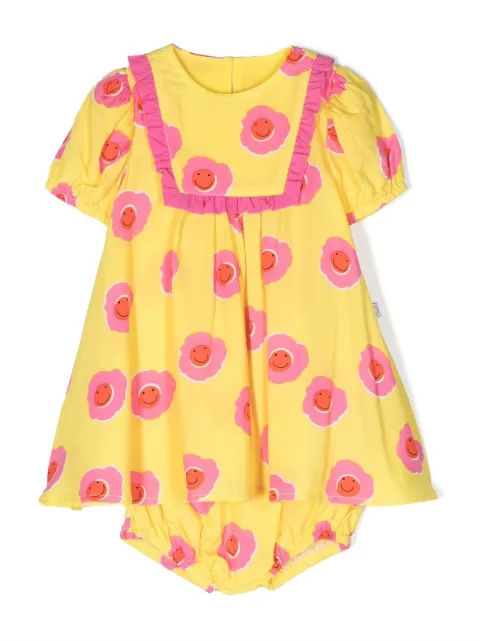 Stella McCartney Kids vestido con estampado floral y mangas farol