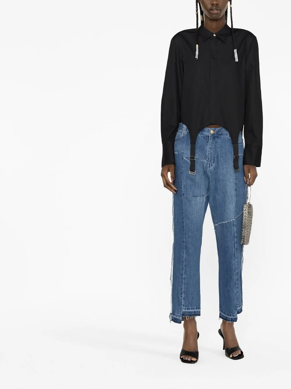 Dion Lee Haltertop met knopen - Zwart