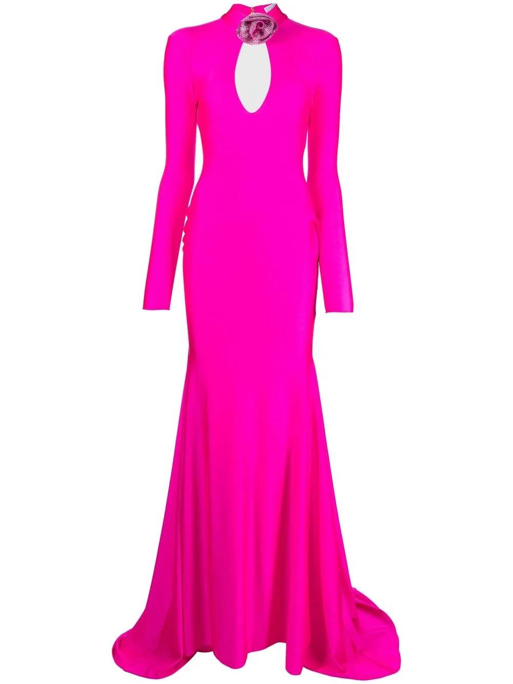 

Giuseppe Di Morabito crystal-detail long-sleeve maxi dress - Pink