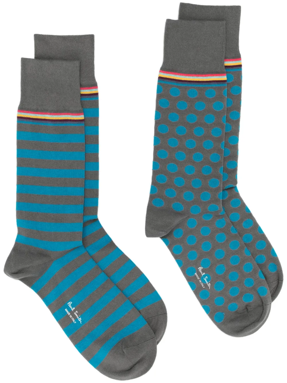 Paul Smith Two-pack Marius Cotton Socks In Grey