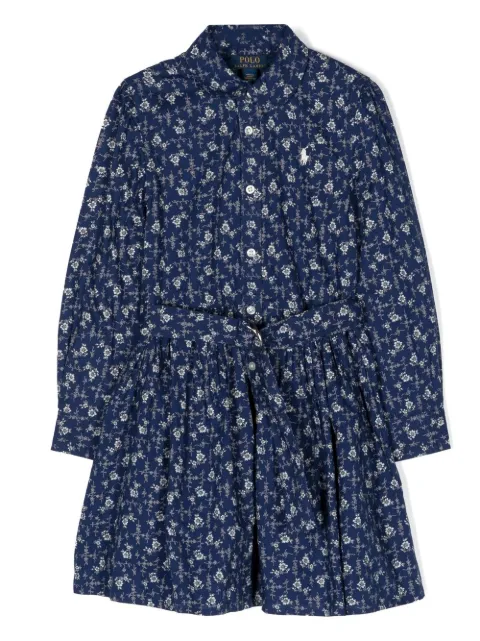 POLO RALPH LAUREN KIDS floral-print shirt dress