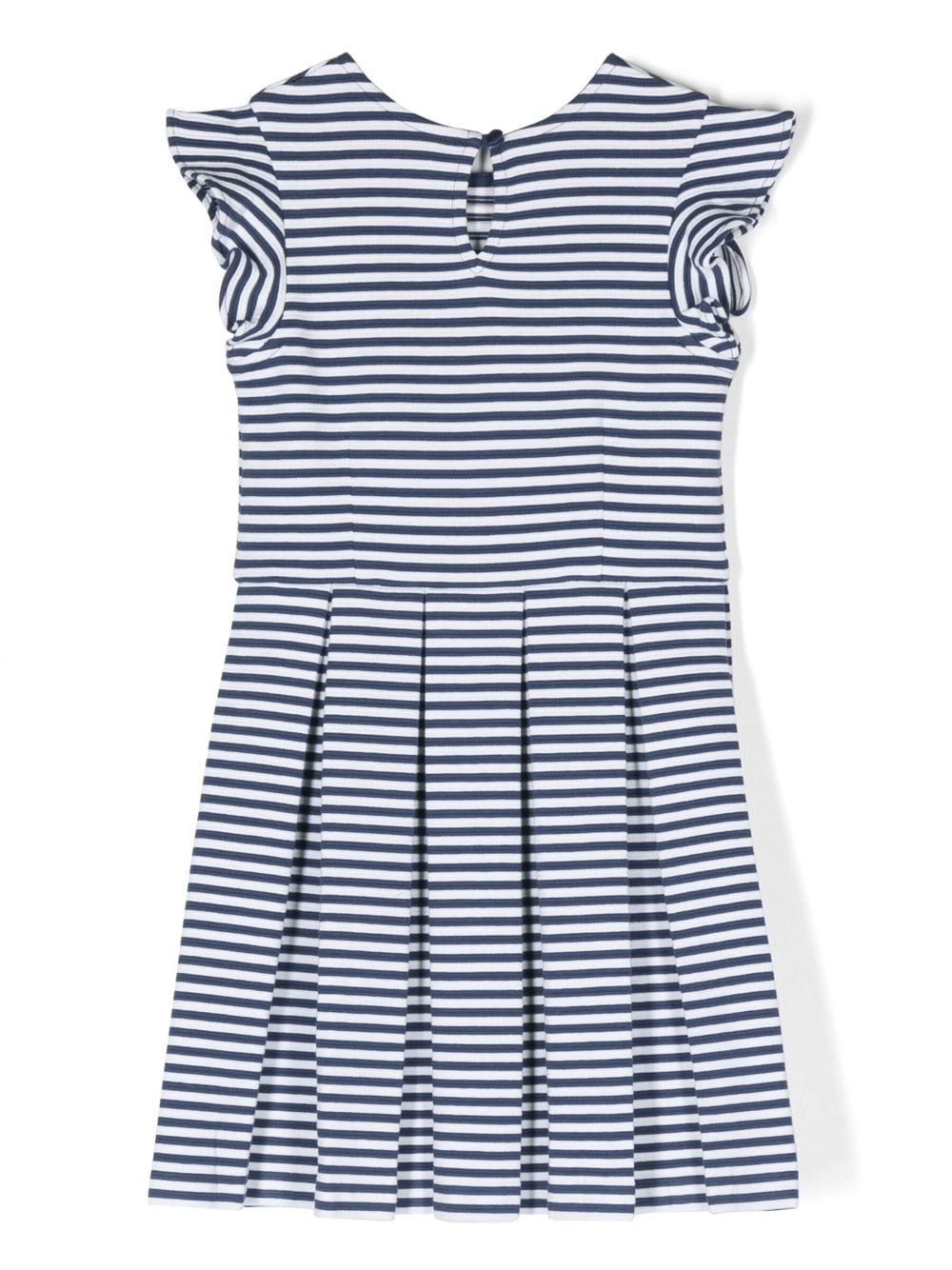 Ralph Lauren Kids horizontal-stripe pleated dress - Wit