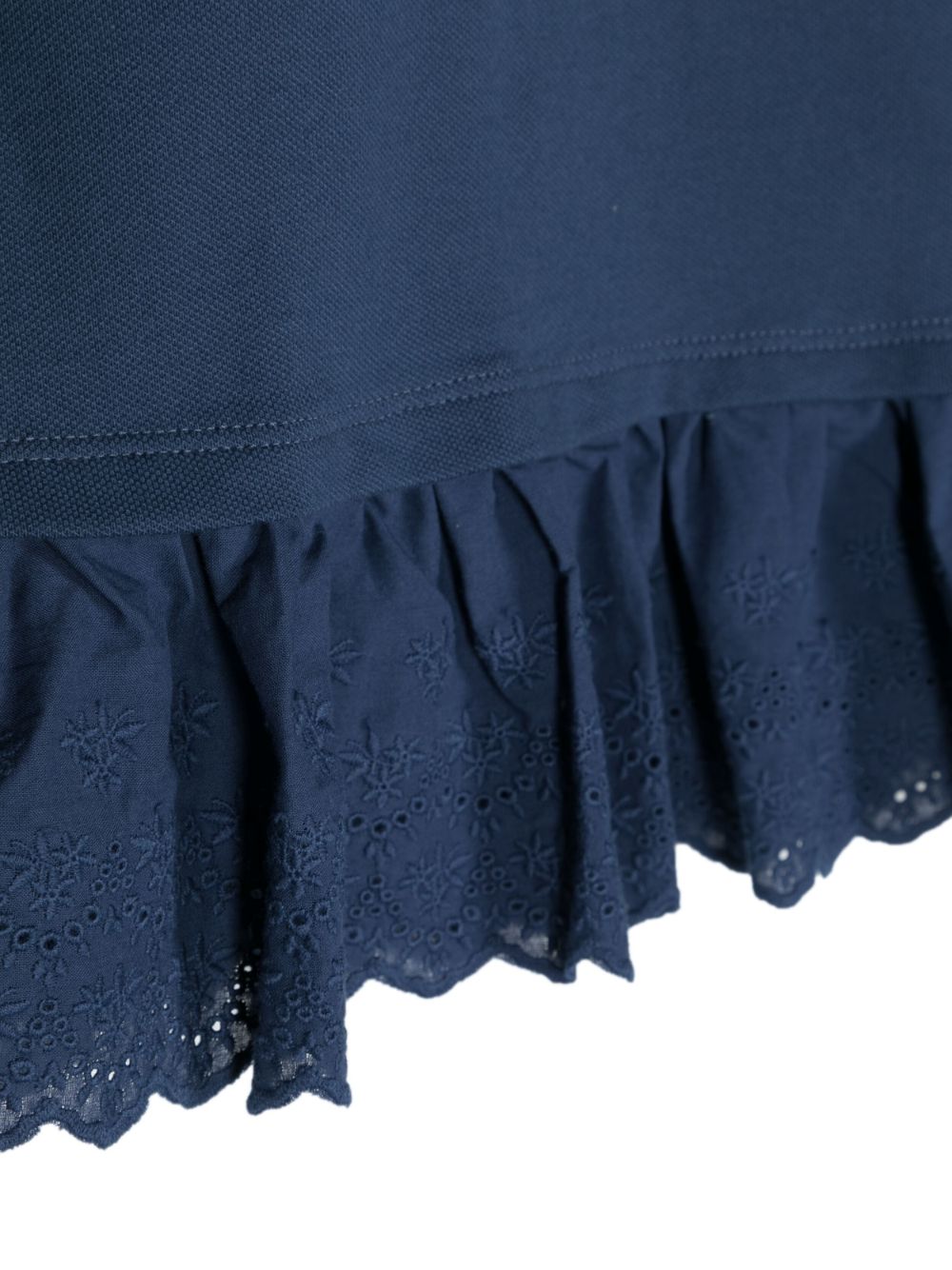 Shop Ralph Lauren Logo-embroidered Cotton Dress In Blue