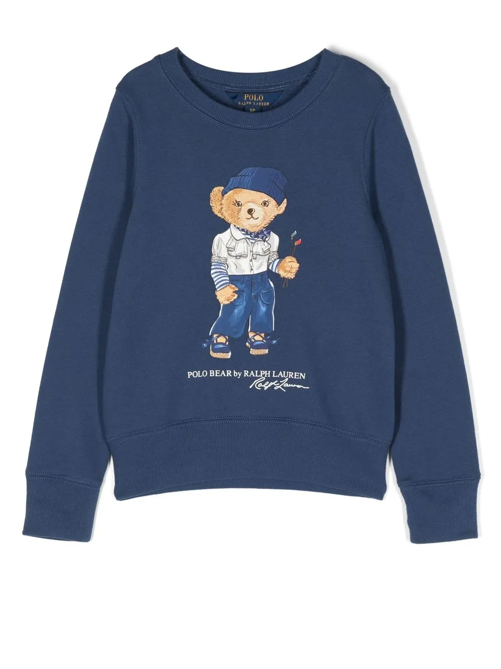 Ralph Lauren Kids' Polo Bear Motif Sweatshirt In Blue