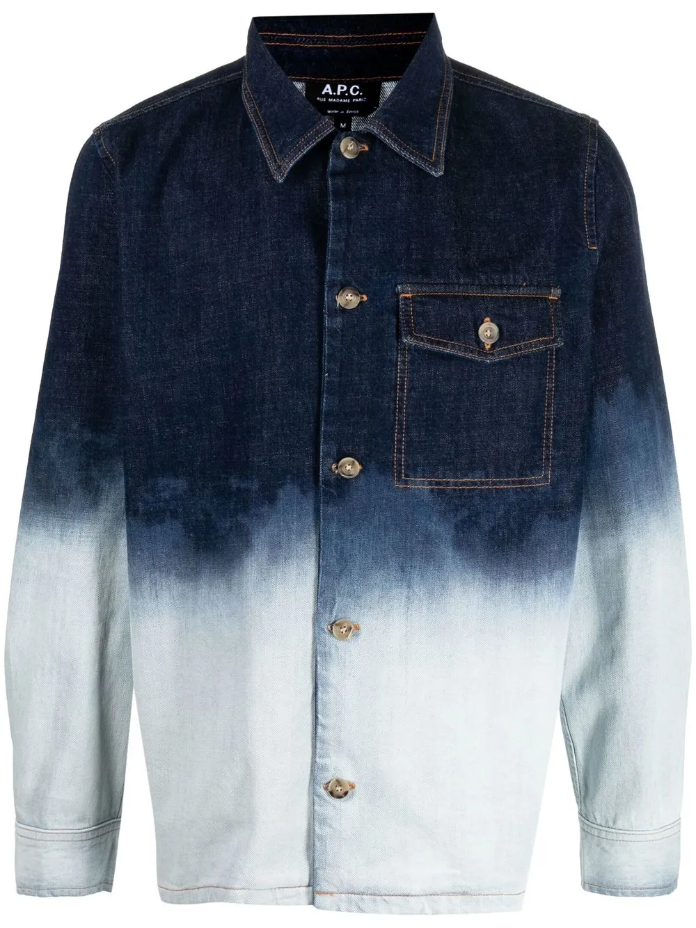 

A.P.C. Pierre tie-dye denim overshirt - Blue