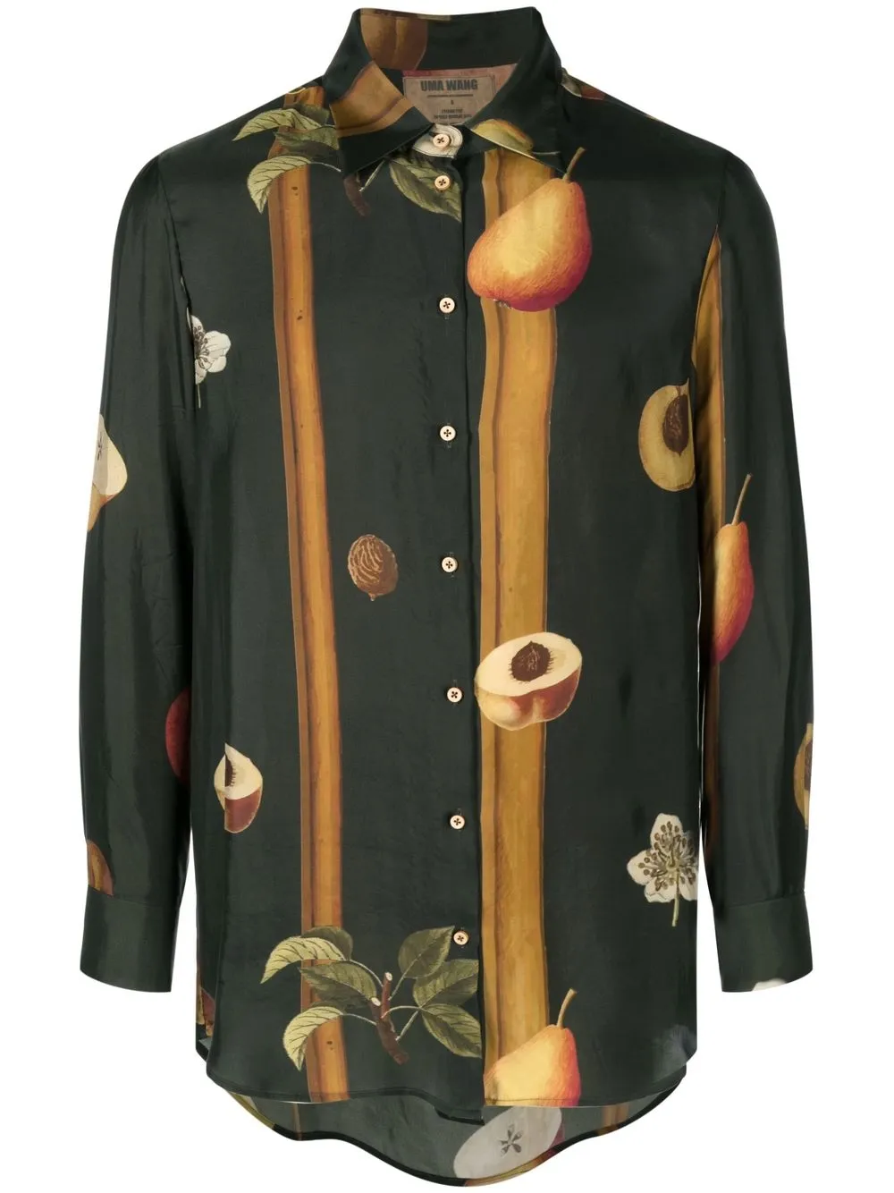 

Uma Wang camisa con estampado gráfico y botones - Verde