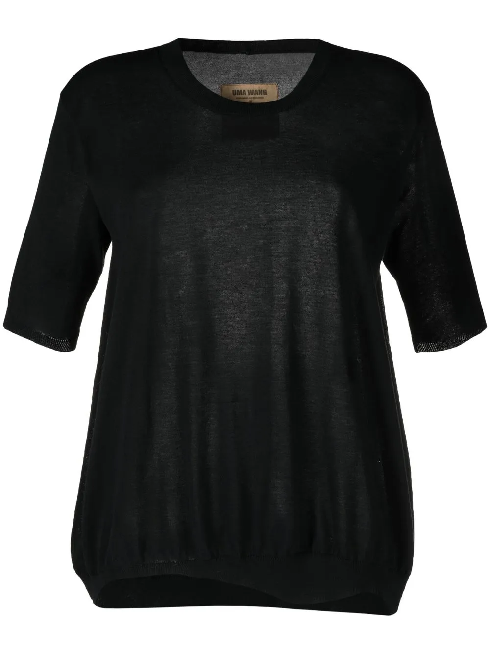 

Uma Wang U-neck short-sleeved knitted top - Black