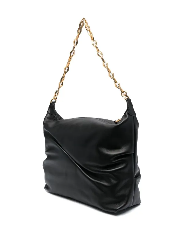【関税&送料込】Jimmy Choo Black Leather Diamond Shoulder Ba Jimmy Choo Diamond Leather Shoulder Bag | Black | FARFETCH