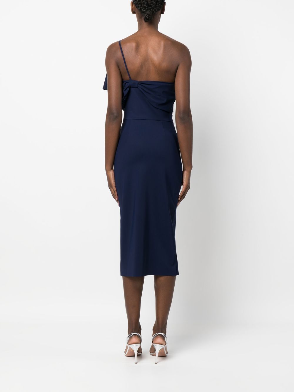 Shop Chiara Boni La Petite Robe Teresa One-shoulder Midi Dress In Blue