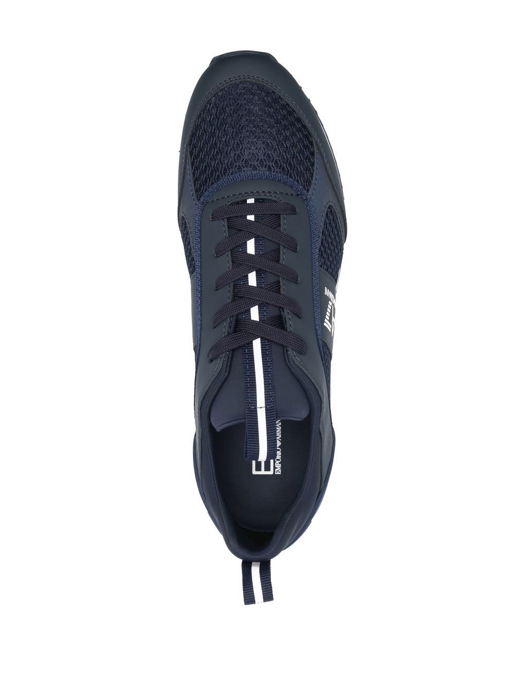 Shop Ea7 Logo-print Low-top Sneakers In Blue