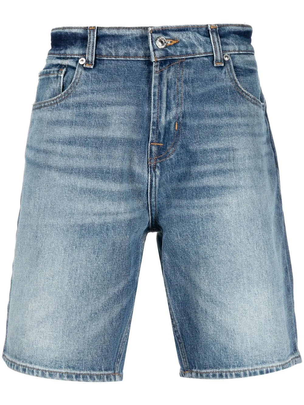 

7 For All Mankind crease-effect denim shorts - Blue