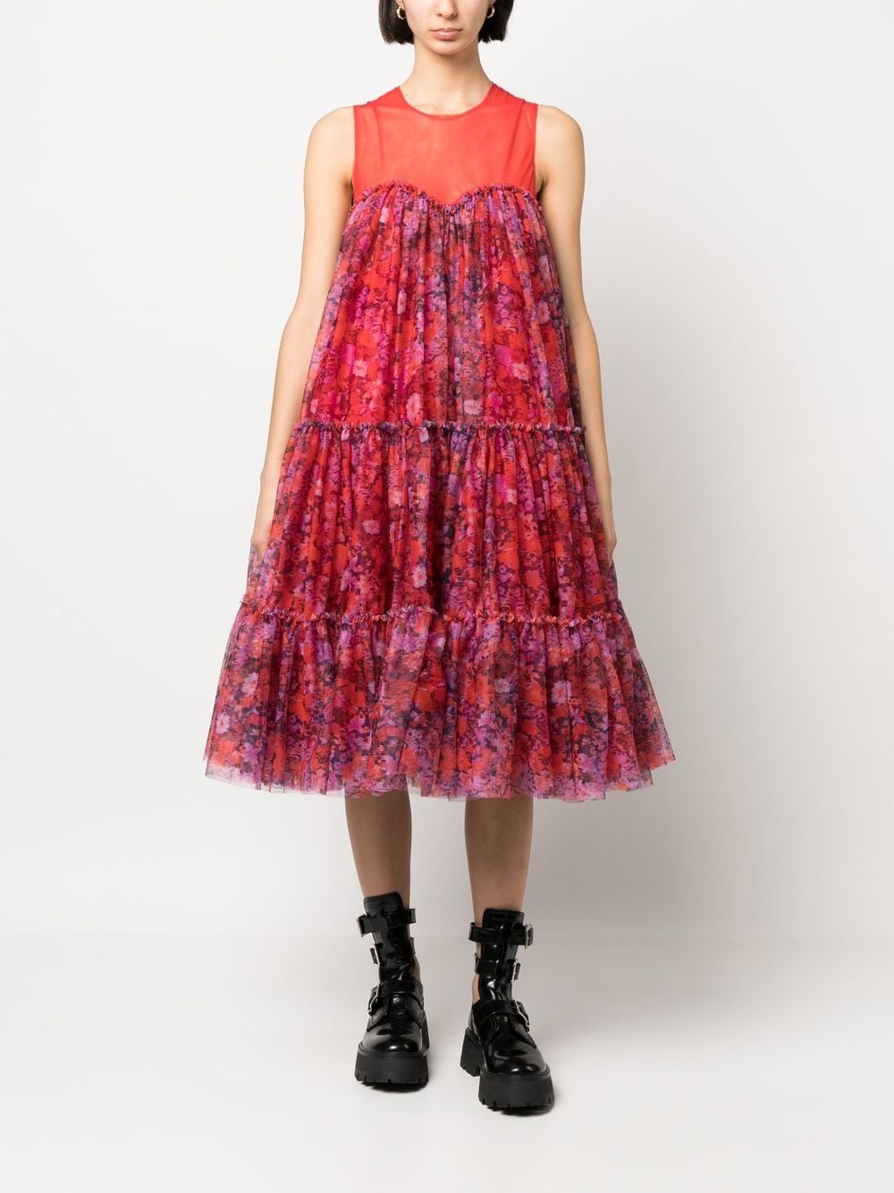Philosophy Di Lorenzo Serafini Midi-jurk met bloemenprint - Rood