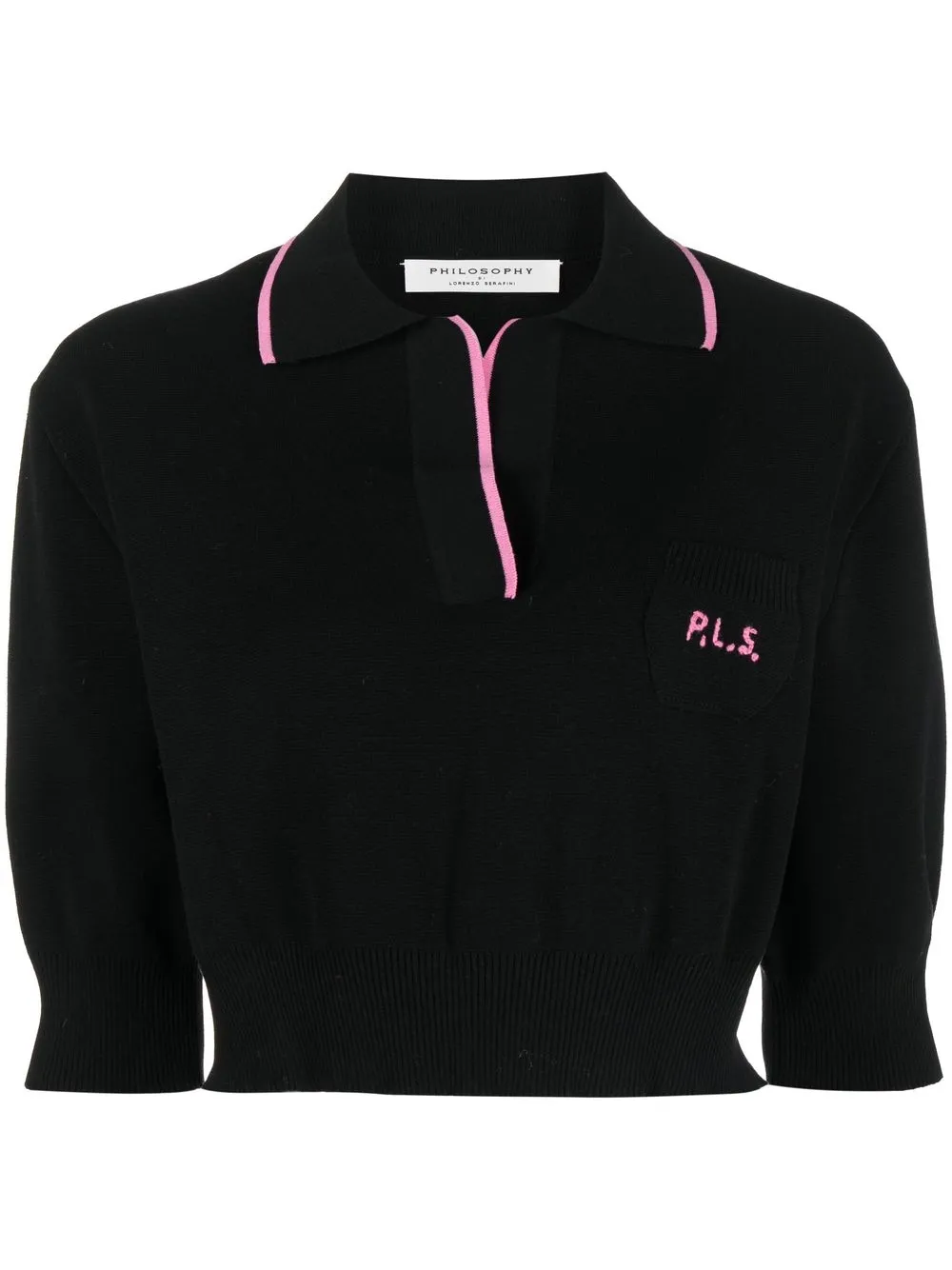 

Philosophy Di Lorenzo Serafini suéter estilo playera tipo polo con logo bordado - Negro