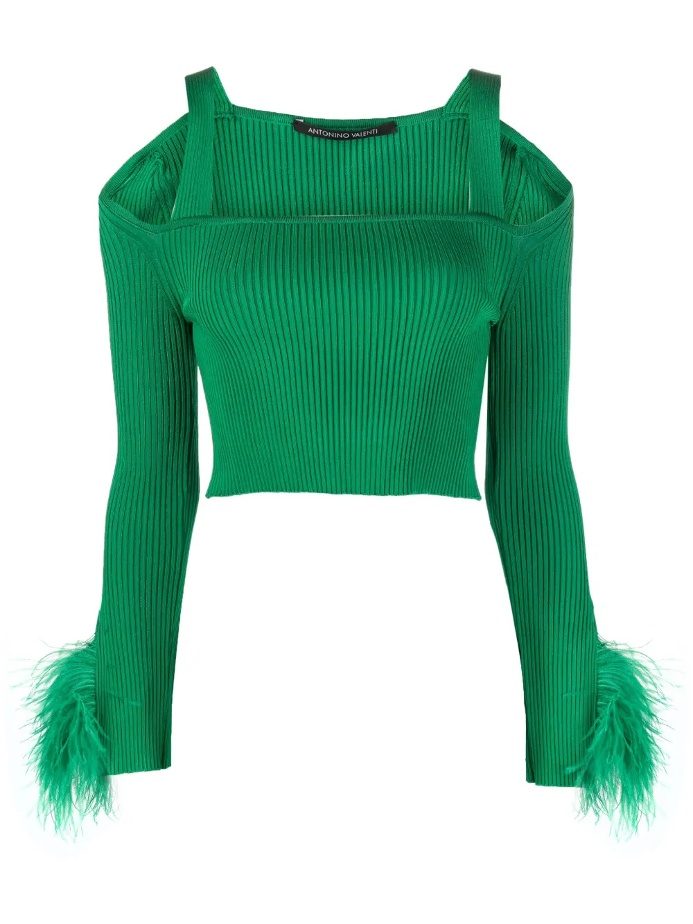 Antonino Valenti feather detailing long-sleeved top