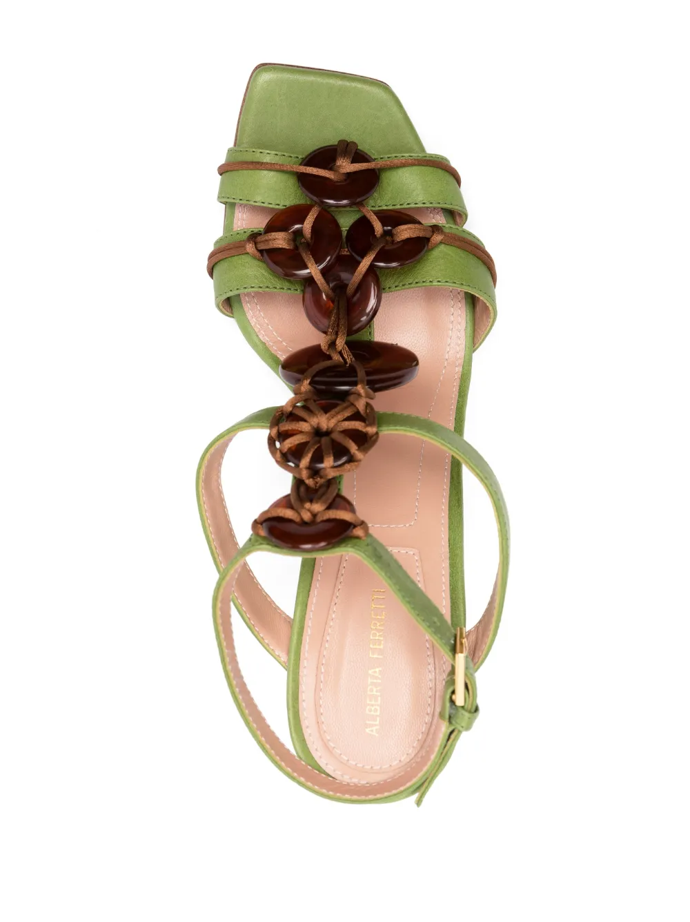 Alberta Ferretti Sandalen met bewerkte hak Groen