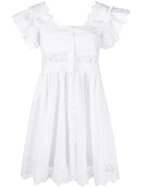 Alberta Ferretti vestido midi acampanado con cuello cuadrado