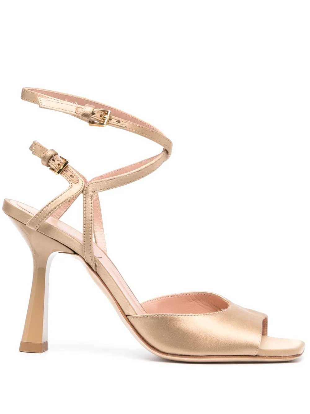 Alberta Ferretti 105mm Ankle-strap Sandals In Brown
